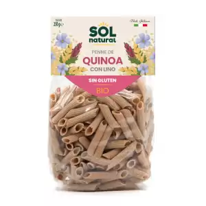 PENNE DE QUINOA CON LINO BIO SIN GLUTEN 250GR